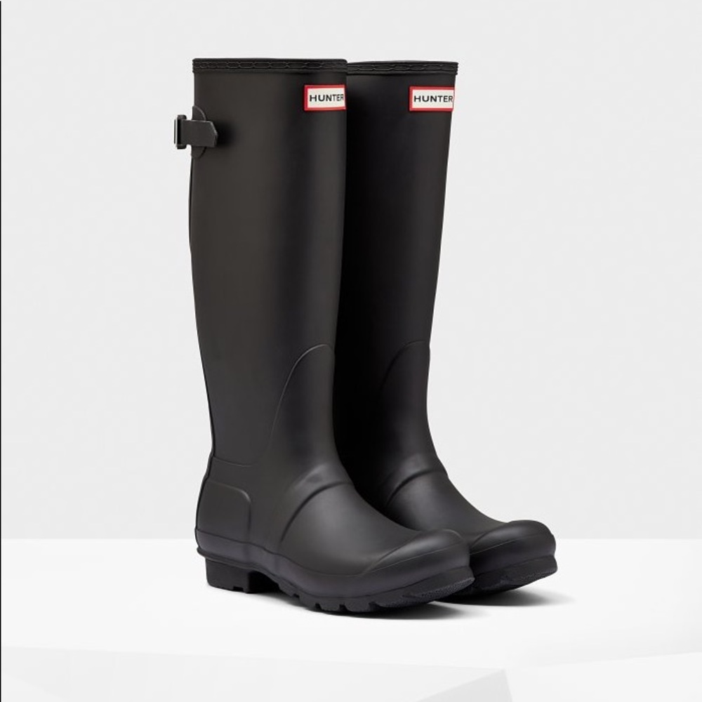 Tall Matte Black Hunter Rain Boots